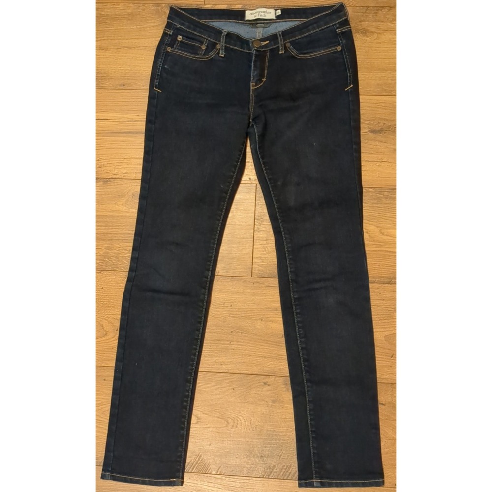 Abercrombie & Fitch Women's Blue Erin Dark Wash Stretch Skinny Jeans Size 28x28‎